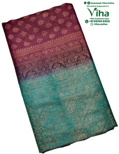 Soft Silk Saree With Blouse & With Stone Work