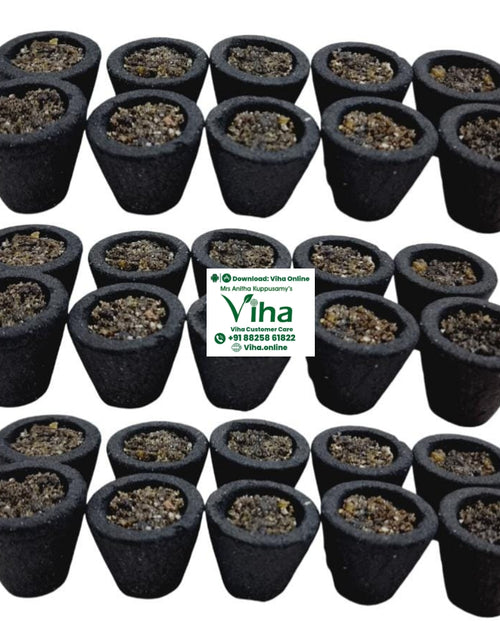 Filling Cup Sambrani, rows of pre-filled cup sambrani cones