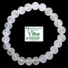 Real Sphatik Bracelet, frosted clear beads with faint Om symbol carvings