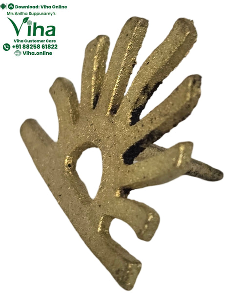 Surya Bindi Stamp, a gold-toned textured metal object featuring ten outward-radiating finger-like projections and a central cutout