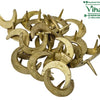 Chandra Bindi Stamp, a pile of gold-toned metal crescent-shaped pins with central spikes