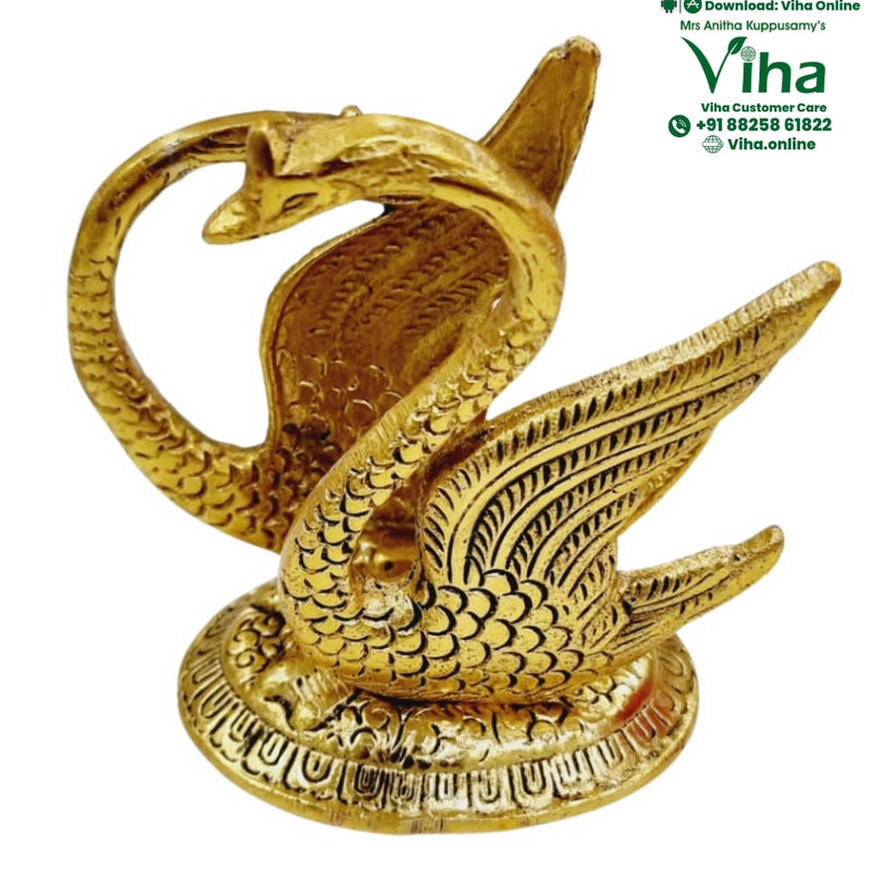 Duck Tissue Paper Holder, gold-toned metal duck figure with raised wings and an engraved base