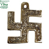 Designer Swastik Wall Hanger - Brass with engraved leaf pattern