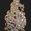 Impon Peacock Stone Pendant with clear stones and pink accents