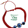 Evil Eye Red Thread Bracelet with woven cord and beads