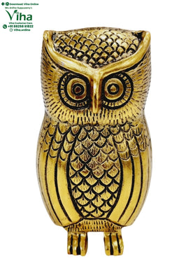 Owl Statue with Gold Polish