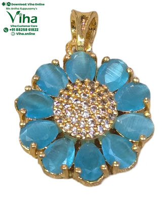 Impon Pendant - Sky Blue Stone