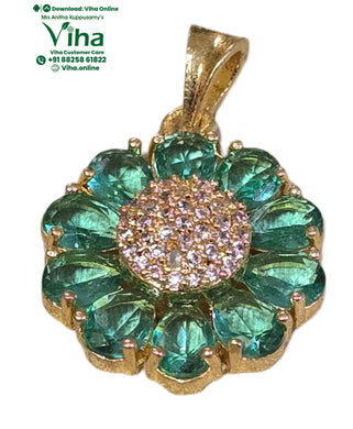 Impon Pendant - Peacock Green Stone