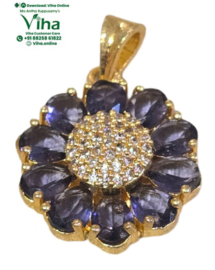 Impon Pendant - Purple Stone