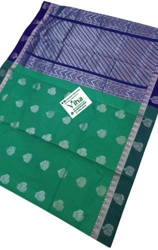 Handloom Cotton Silk Saree with Blouse & with Grand Pallu