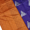 Soft Silk Saree with Blouse & with Grand Pallu, folded orange and purple fabric with silver-toned motifs