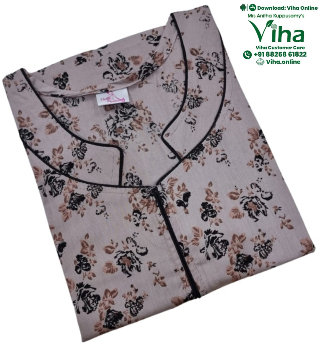 Embroidered Poly Cotton Nighty VIKA XL Size Printed 2025