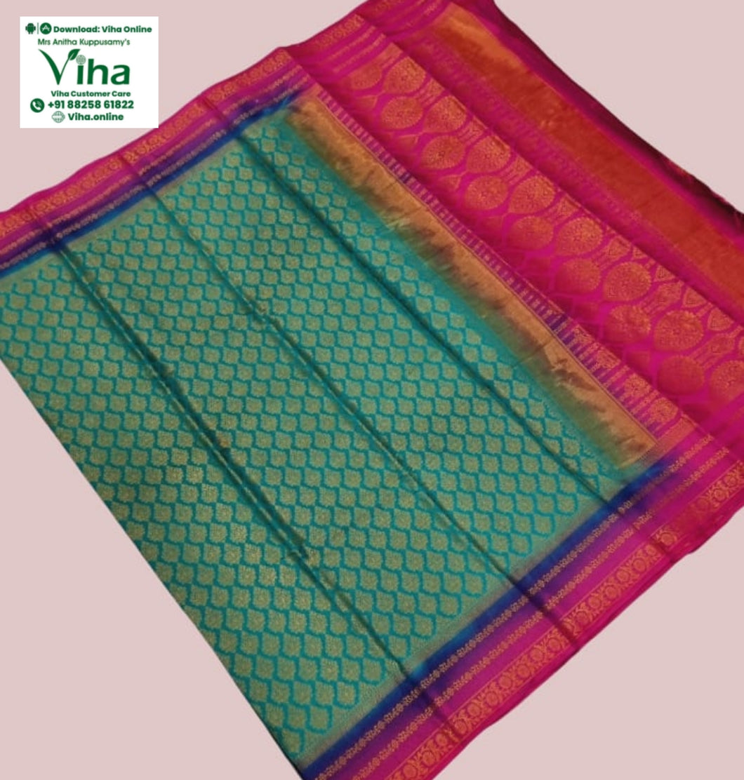 Soft Silk Saree with Blouse & with Grand Pallu