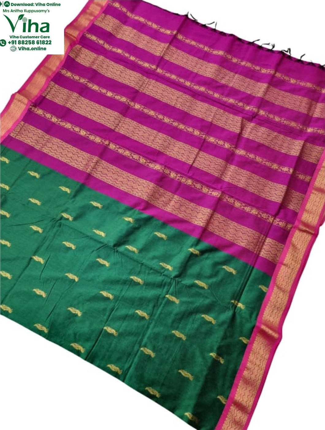 Kalyani Cotton Saree with Blouse & with Grand Pallu