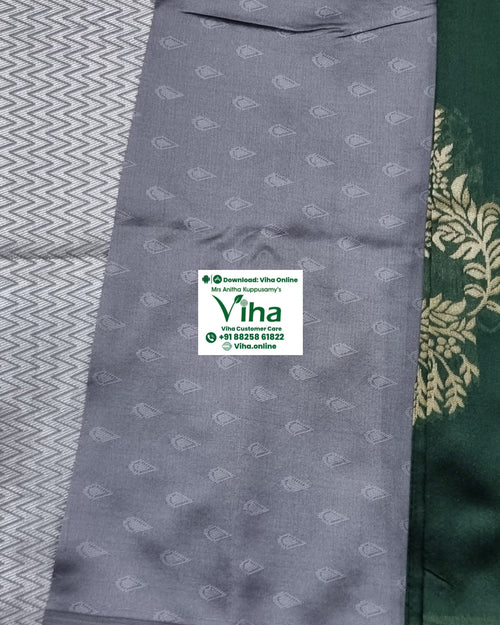 Cotton Silk Saree with Blouse, zigzag pattern and small repeating diamond-like motifs