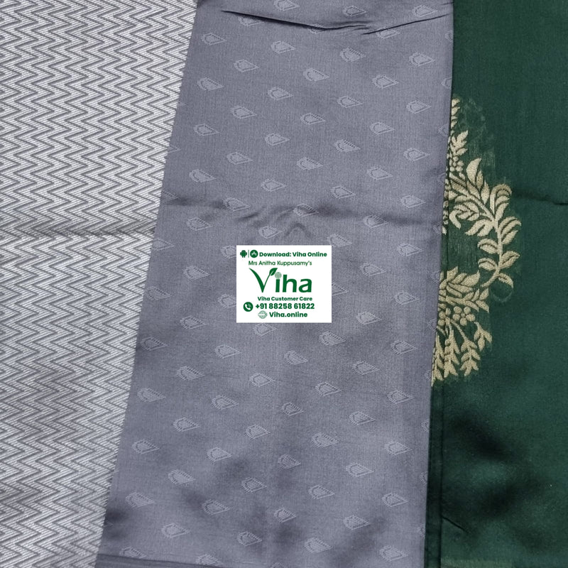 Cotton Silk Saree with Blouse, zigzag pattern and small repeating diamond-like motifs