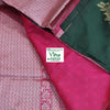 Cotton Silk Saree With Blouse & With Pallu, pink and dark green with a chevron pattern