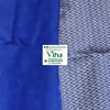 Cotton Silk Saree With Blouse & With Pallu, a blue fabric with small paisley patterns beside a chevron-patterned strip