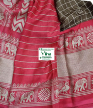 Jute Cotton Silk Saree with Blouse