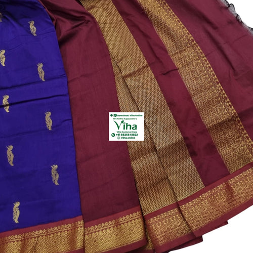 Kalyani Cotton Saree With Blouse & with Grand Pallu