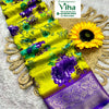 Mangalagiri Dola Silk Saree, floral print and contrast pallu