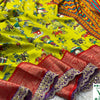 Premium Quality Dola Silk with Sequence Border with Contrast Pallu & Blouse, rectangular fabric with printed folk art motifs