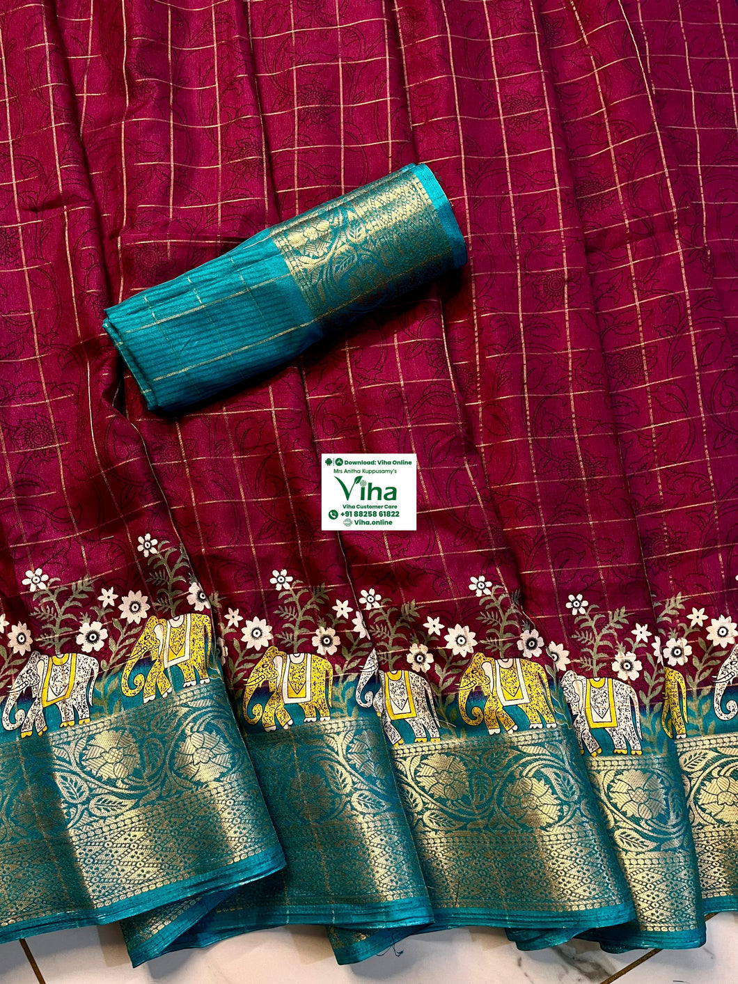 Dola Silk with Blouse & with Pallu