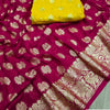 Georgette Saree with Contrast Georgette Blouse, floral patterns and wide border