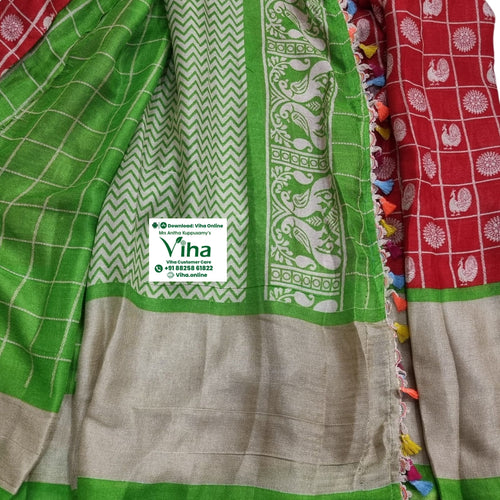 Jute Cotton Silk Saree with Blouse