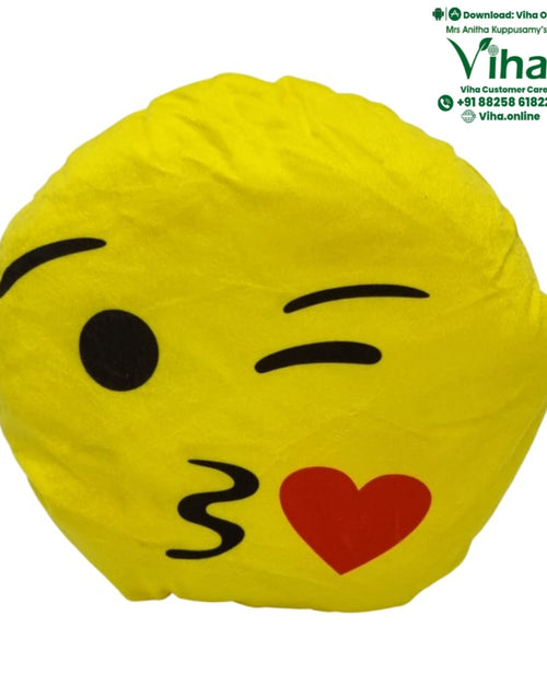 Smiley Soft Baby Pillow, fabric cushion with a wink and a kiss