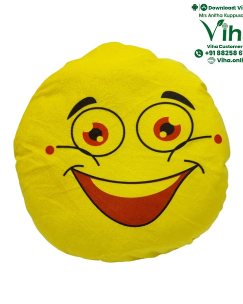Smiley Soft Baby Pillow with a printed cartoon face and smiling mouth