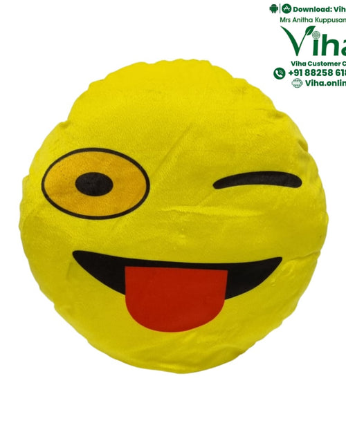 Smiley Soft Baby Pillow with a winking eye and wide open eye