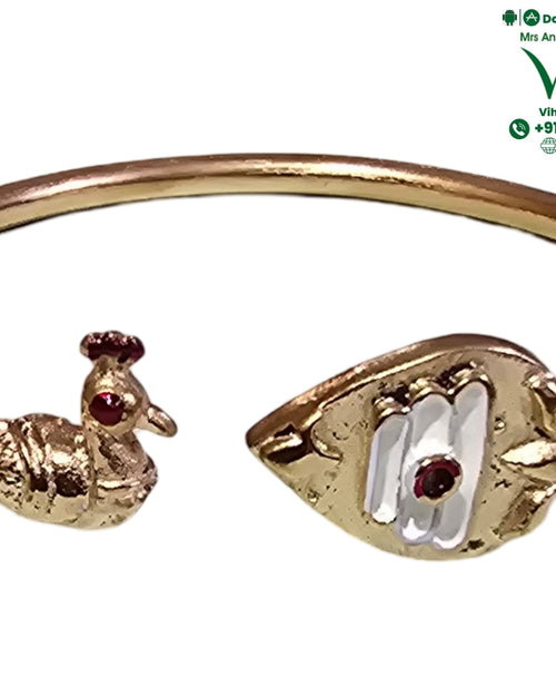 Vel & Mayil Impon Bracelet, open bangle with peacock motif