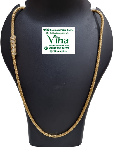 Impon White Stone Mugappu Chain