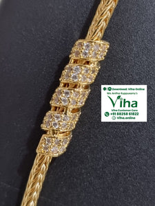 Impon White Stone Mugappu Chain