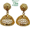 Impon Jhumka with flower stud and filigree bell