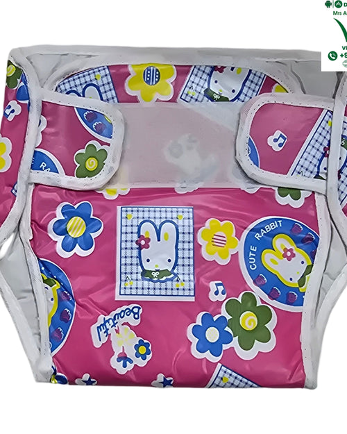Water Proof Walcro Diaper with flower and rabbit graphics