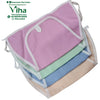 Baby Langott Pure Cotton, a stack of four rectangular fabric pouches in pink, mint green, blue, and beige with white piping edges and attached ties