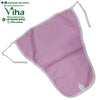 Baby Langott Pure Cotton, a pink fabric garment featuring white piping along its edges and attached white ties