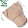 Baby Langott Pure Cotton, a peach fabric shaped pouch with white binding and two white string ties