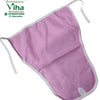 Baby Langott Pure Cotton, a pink fabric garment with white binding and two ties, shown flat on white
