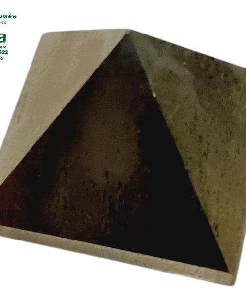 Pyrite Pyramid, brownish-grey with textured triangular faces