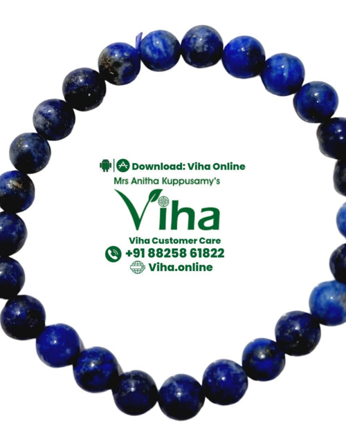 Lapis Lazuli Super Quality Bracelet, mottled blue beads in a loop