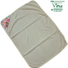 Baby Towel Sheet, an off-white hooded towel featuring a multi-colored cartoon pattern inside the corner hood