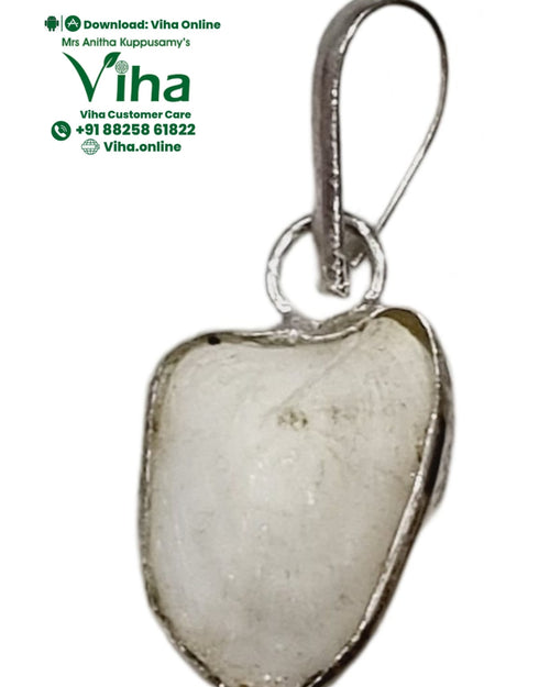 Natural Machmani White Metal Pendant with metal bail