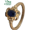 Impon Ring, band with an oval blue stone and intricate filigree work