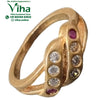 Impon Ring, split band with an intertwined front and multiple round clear stones