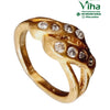 Impon Ring with a split design and small clear stones