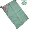 Baby Sheet With Towel - Water Proof, a rectangular light green textile baby wrap with three corner knots and one printed hood corner