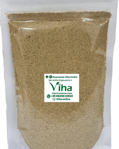 Homemade Murungai Idli Podi, in a resealable pouch